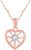 Freesiaos rose-gold heart shape shell pendant for girls and women