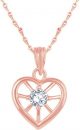 Freesiaos rose-gold heart shape shell pendant for girls and women