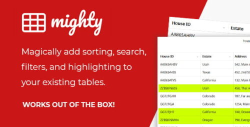 Mighty Tables | Add sorting, search, filters, and high