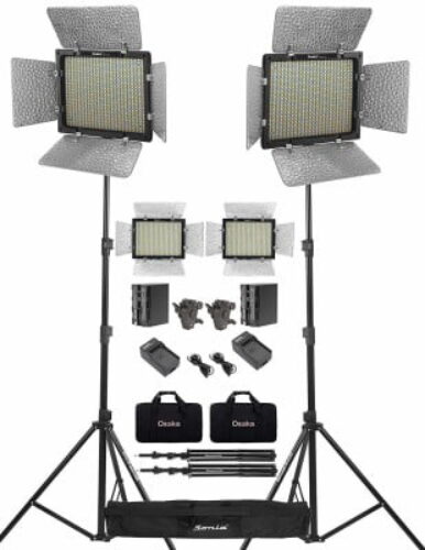 Osaka Bi-Color Dimmable LED Video Light OS 300 Mark III with Battery and Charger for All DSLR and Video Cameras and YouTube Video Shooting