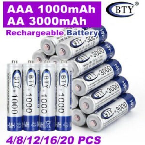 Envie AA 1000 Ni-CD Rechargeable Battery + ERC-20 Charger