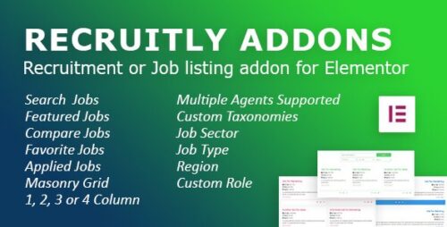 Recruitly Addons: Recruitment or Job listing plugin