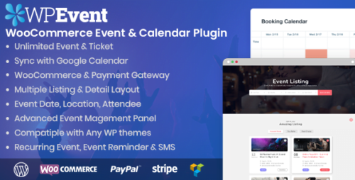WPEvent – WooCommerce Event Ticket & Calendar