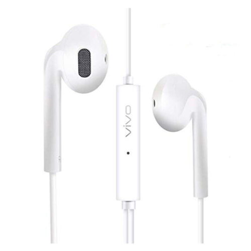 Boom Bass Wired in-Ear Headphones Compatible with All Vivo Smartphones (White)