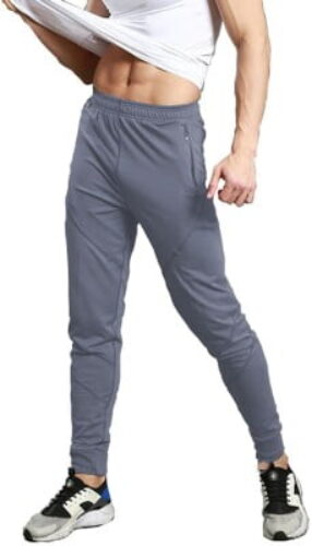Finz Men’s Gym & Yoga Wear Stretchable Trackpant with Two Zipper Pockets